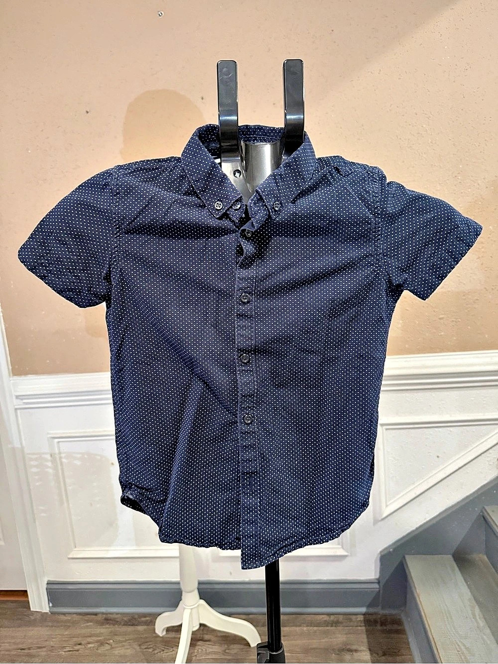 Cactus Boys Size 7 Polka Dot Button Down Shirt